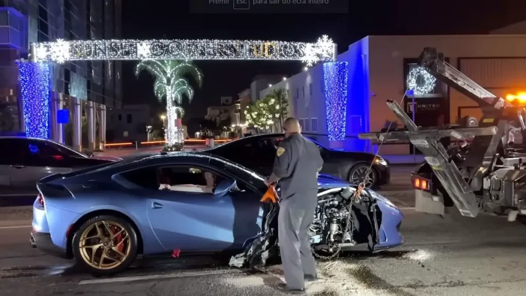 Michael B. Jordan Ferrari 812 Superfast Accidente