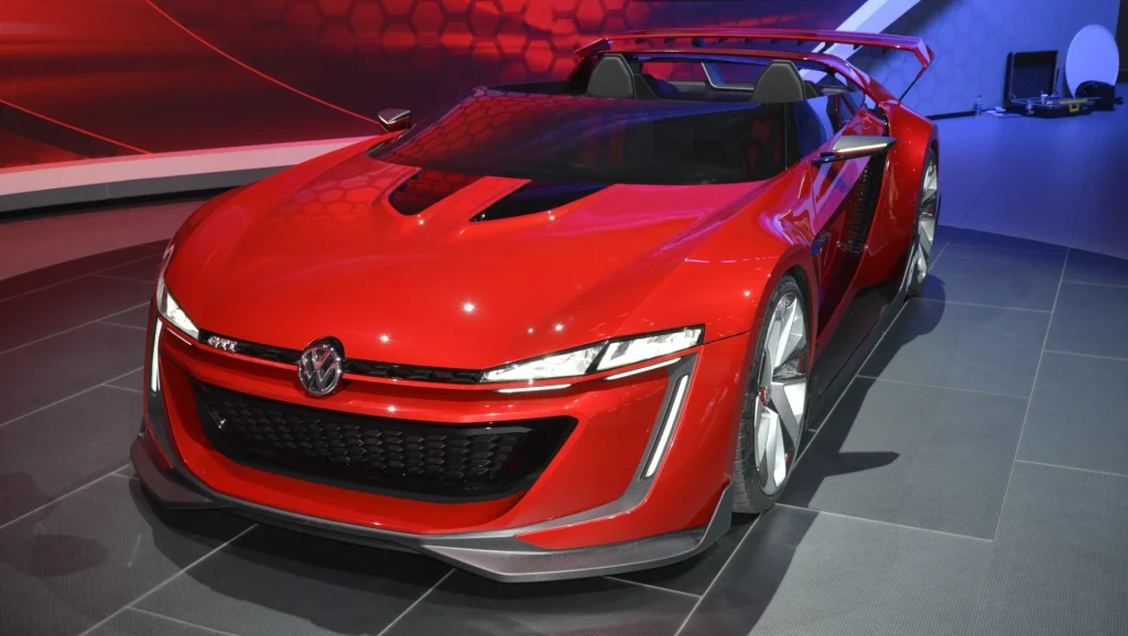 Frente do Volkswagen Vision GTI Roadster Gran Turismo Concept